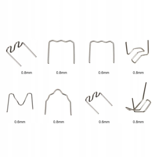 ZSZYWKI 800 szt DO ZSZYWARKI DO PLASTIKU ZSZYWACZ ZESTAW 8 TYP + ORGANIZER