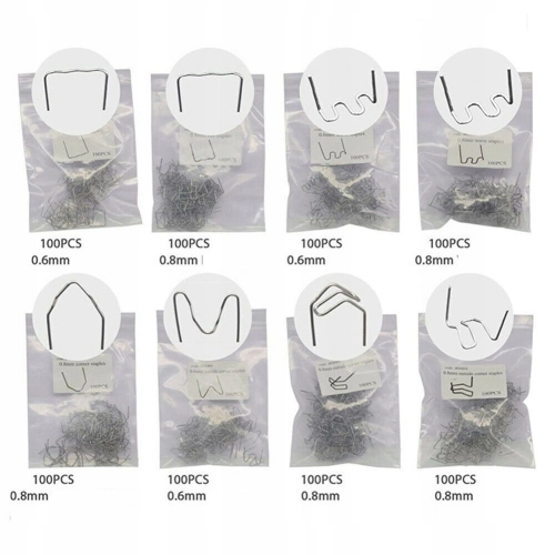 ZSZYWKI 800 szt DO ZSZYWARKI DO PLASTIKU ZSZYWACZ ZESTAW 8 TYP + ORGANIZER