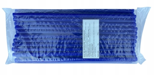 KLEJ NA GORĄCO DO PISTOLETU 11mm TERMOTOPLIWY HOT MELT W LASKACH NIEBIESKI