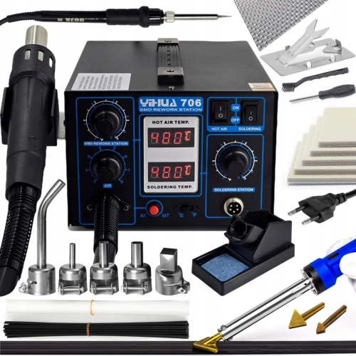 SPAWARKA do PLASTIKU ZGRZEWARKA LUTOWNICA HOT-AIR 706 + WYGŁADZARKA 960V60W