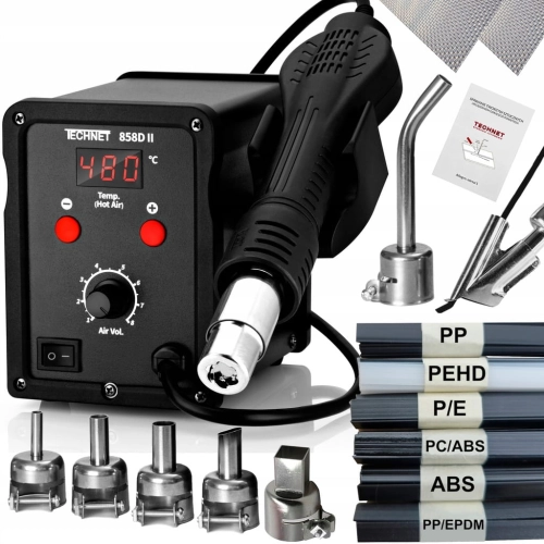 Spawarka do plastiku ZGRZEWARKA 6x DYSZA 6x PLASTIK 2x SIATKA BUT HQ 858DII