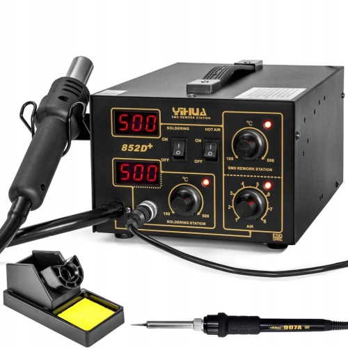 PROFESJONALNA SPAWARKA DO PLASTIKU ZGRZEWARKA 20x PLASTIK 6x DYSZE HQ 852D+