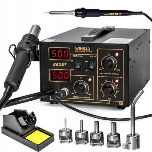 PROFESJONALNA SPAWARKA do PLASTIKU ZGRZEWARKA 4x DYSZA + SUPER DYSZA 852D+