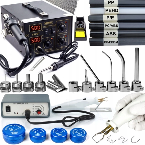 PROFESJONALNA SPAWARKA do PLASTIKU + ZSZYWARKA ZSZYWACZ 10x DYSZE BUT GROT
