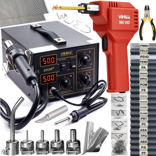 PROFESJONALNA SPAWARKA do PLASTIKU i ZSZYWARKA do PLASTIKU ZGRZEWARKA 852D+
