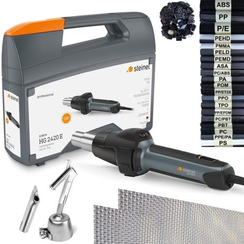 MOCNA PROFESJONALNA SPAWARKA do PLASTIKU Steinel HG2420E + SPOIWO 600G