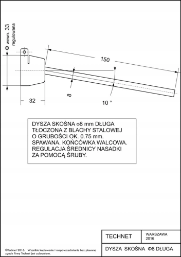 DYSZA REDUKCYJNA RUROWA Ø5(8) mm, DŁUGOŚĆ 150mm/15° LEISTER STEINEL HERZ